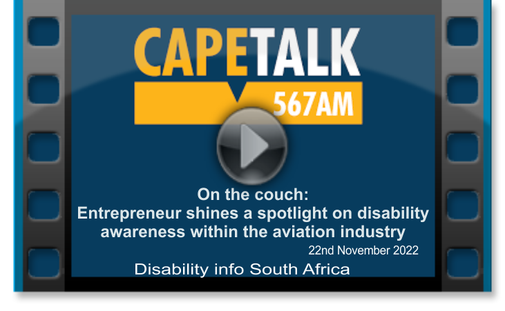 Cape Talk - On the couch: Entrepreneur shines a spotlight on disability awareness within the aviation industry