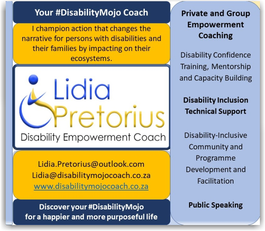 Lidia Pretorius - Disability Empowerment Consultant & Life Coach
